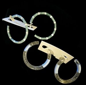 Bundle Set of 2 NEW Pairs of Hoop Earrings, Acrylic/Lucite